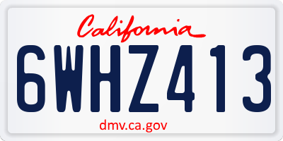 CA license plate 6WHZ413