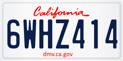 CA license plate 6WHZ414