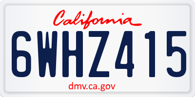 CA license plate 6WHZ415