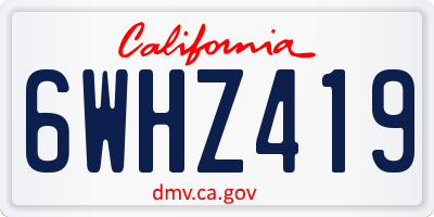 CA license plate 6WHZ419