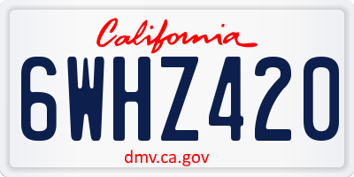 CA license plate 6WHZ420