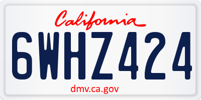 CA license plate 6WHZ424