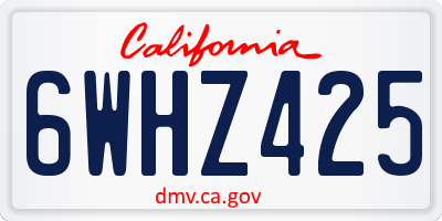 CA license plate 6WHZ425