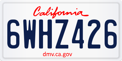 CA license plate 6WHZ426
