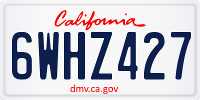 CA license plate 6WHZ427