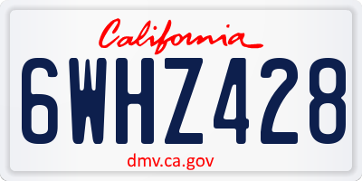 CA license plate 6WHZ428