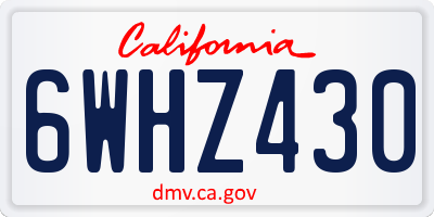 CA license plate 6WHZ430