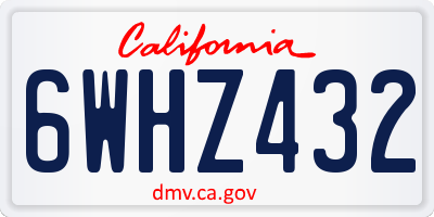 CA license plate 6WHZ432