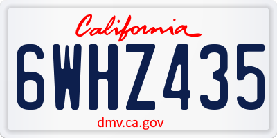 CA license plate 6WHZ435