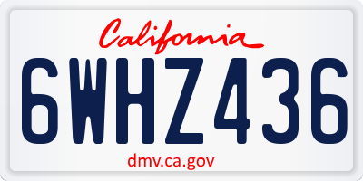 CA license plate 6WHZ436