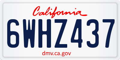CA license plate 6WHZ437