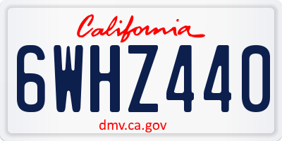 CA license plate 6WHZ440