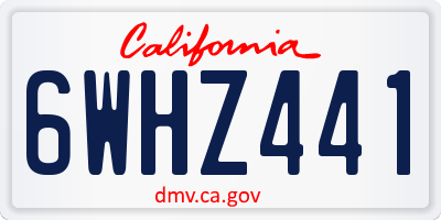 CA license plate 6WHZ441