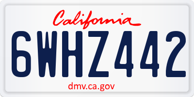 CA license plate 6WHZ442