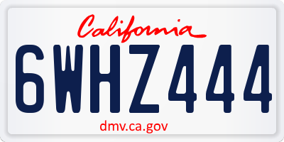 CA license plate 6WHZ444