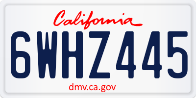 CA license plate 6WHZ445
