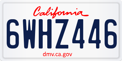 CA license plate 6WHZ446
