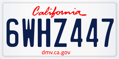 CA license plate 6WHZ447