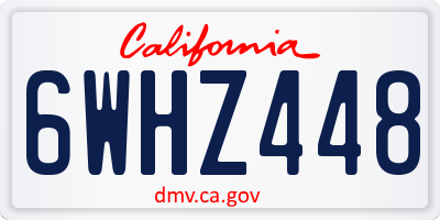 CA license plate 6WHZ448