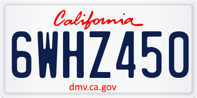CA license plate 6WHZ450