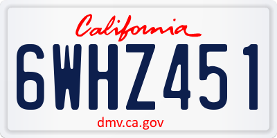 CA license plate 6WHZ451