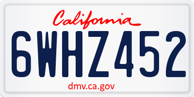 CA license plate 6WHZ452