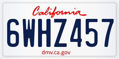 CA license plate 6WHZ457