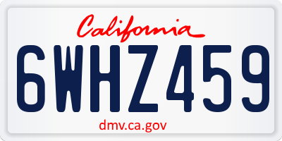 CA license plate 6WHZ459
