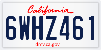 CA license plate 6WHZ461