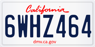 CA license plate 6WHZ464
