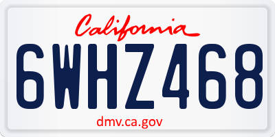 CA license plate 6WHZ468