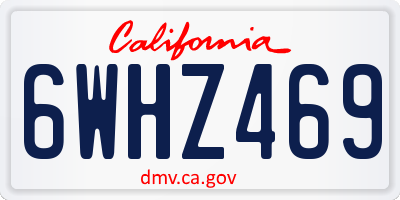 CA license plate 6WHZ469