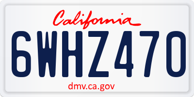 CA license plate 6WHZ470