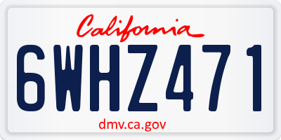 CA license plate 6WHZ471