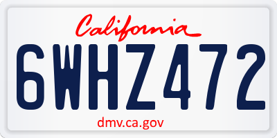 CA license plate 6WHZ472