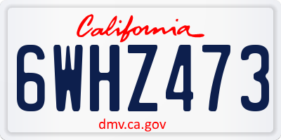 CA license plate 6WHZ473