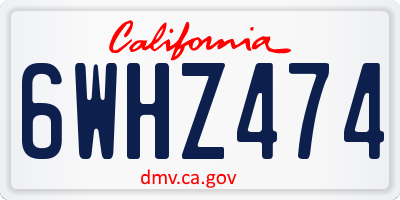 CA license plate 6WHZ474