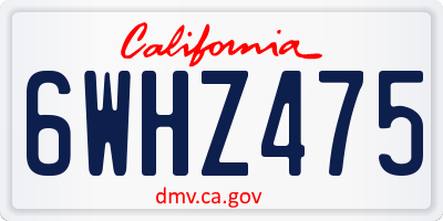 CA license plate 6WHZ475
