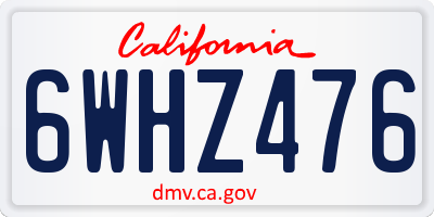 CA license plate 6WHZ476