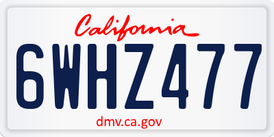 CA license plate 6WHZ477