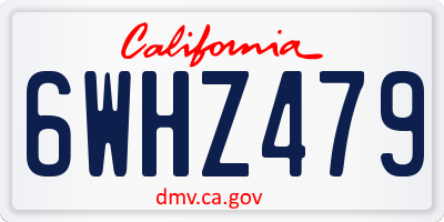 CA license plate 6WHZ479