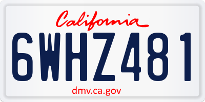 CA license plate 6WHZ481