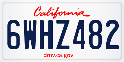 CA license plate 6WHZ482