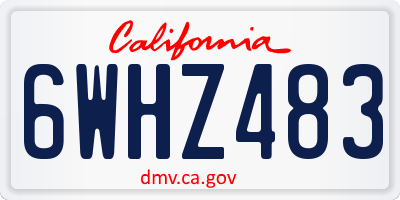 CA license plate 6WHZ483
