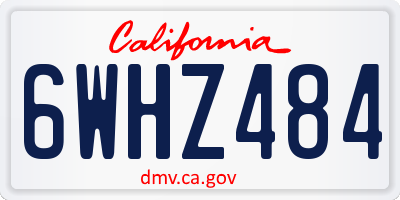 CA license plate 6WHZ484
