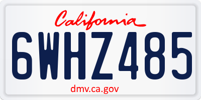 CA license plate 6WHZ485