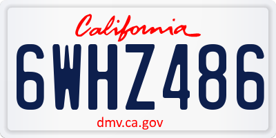 CA license plate 6WHZ486
