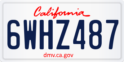 CA license plate 6WHZ487