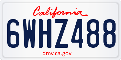 CA license plate 6WHZ488