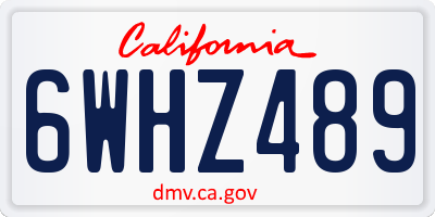CA license plate 6WHZ489